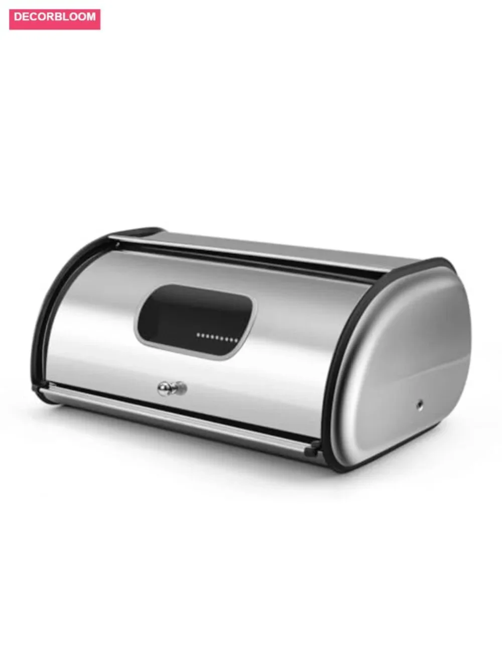 Stainless Steel Airtight Bread Box with Roll Up Lid and Window - 13 Inch